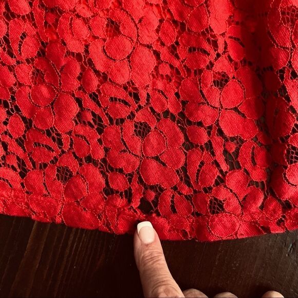 Ruby Red Mini Dress sleeveless Lace dress by ASU Wish - Picture 4 of 7